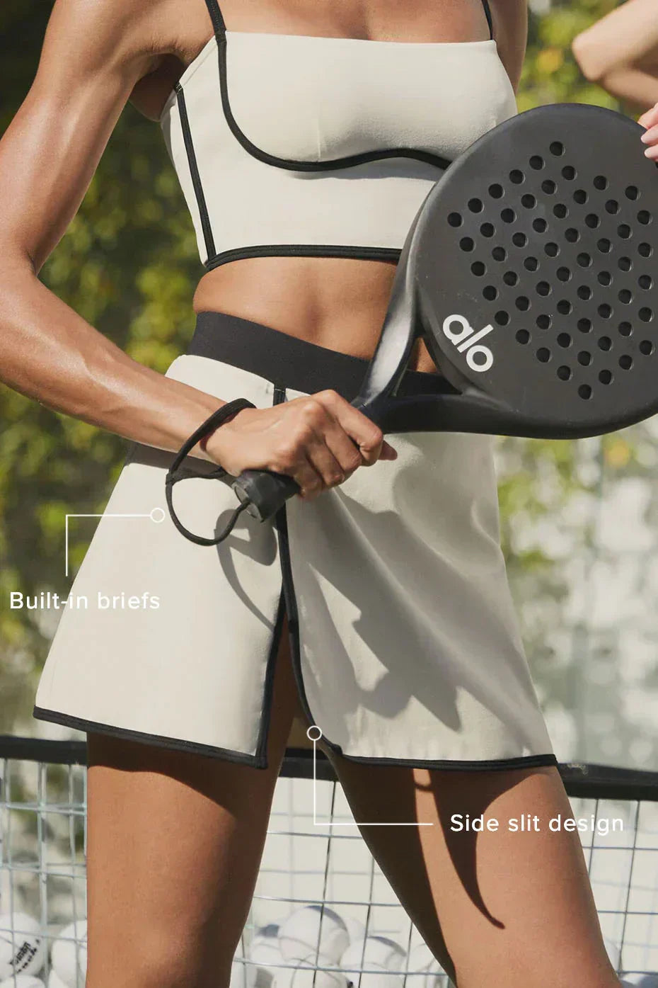 Falda aerodinámica con efecto aerógrafo - marfil/negro