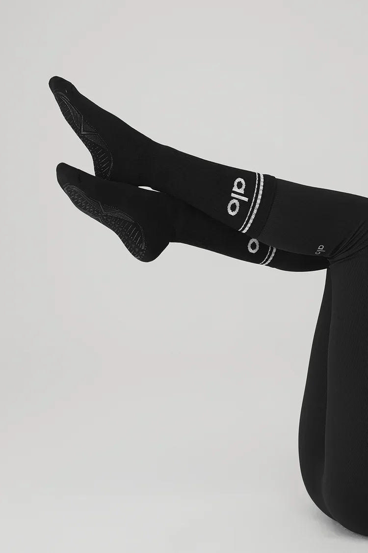 Calcetines antideslizantes retro para mujer - Negro