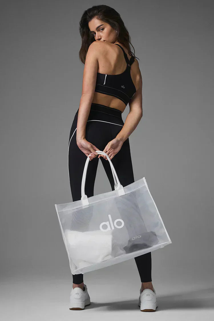 Bolsa de mano transparente blanca