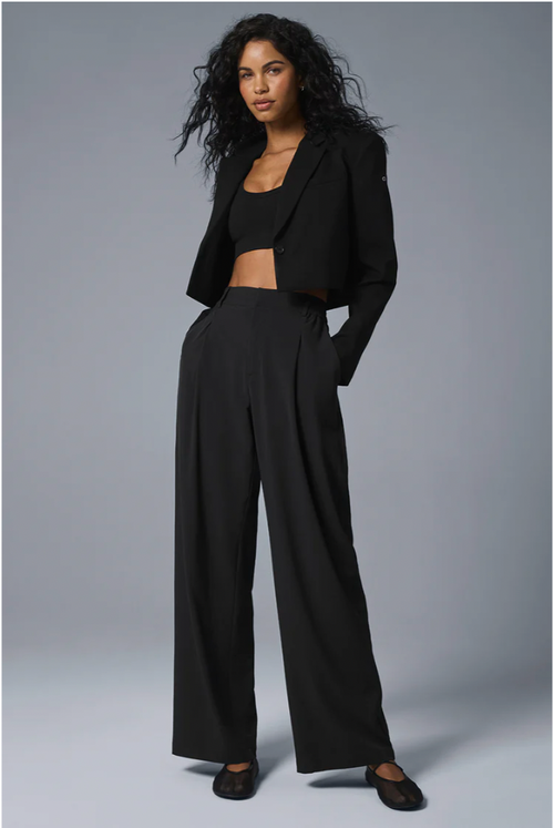 Conjunto Cropped First-Class Blazer & High-Waist Pursuit Trouser (Long)