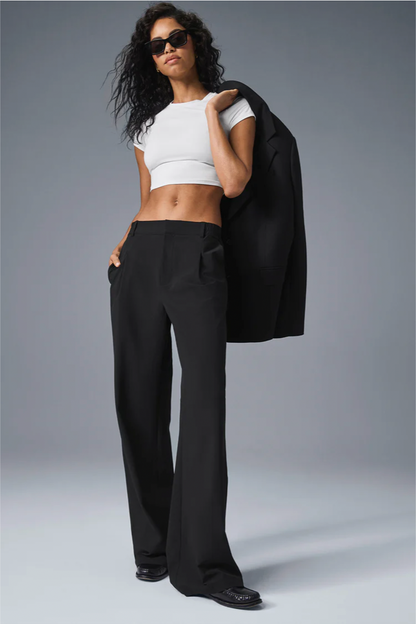 Conjunto Cropped First-Class Blazer & High-Waist Pursuit Trouser (Long)